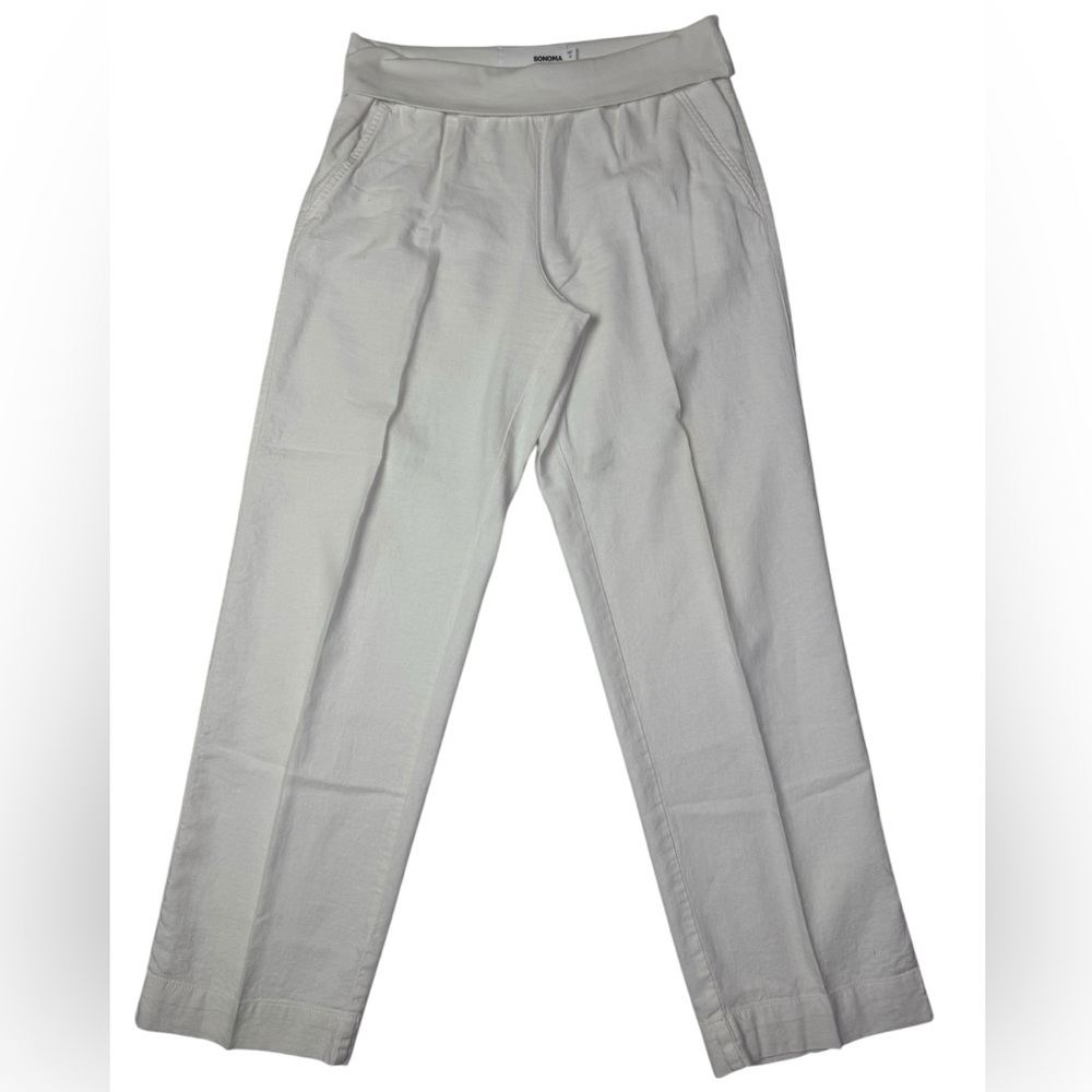 Sonoma‎ Goods For Life White Linen Blend Pants Women’s Size 10